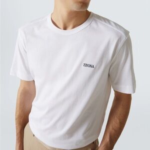 ZEGNA MEN’S WHITE COTTON T-SHIRT